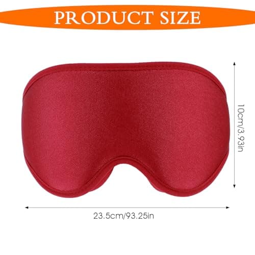 WLLHYF Silk Sleep Mask, 3D Stereo Deep Sleep Eye Mask Comfortable Adjustable Cute Block Out Light Eye Covers for Man and Woman All Night Sleep (Dark Red) — view 2