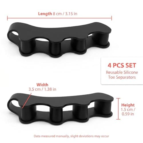2 Pairs/4 Pcs Toe Separators for Overlapping Toes (Black) — view 2