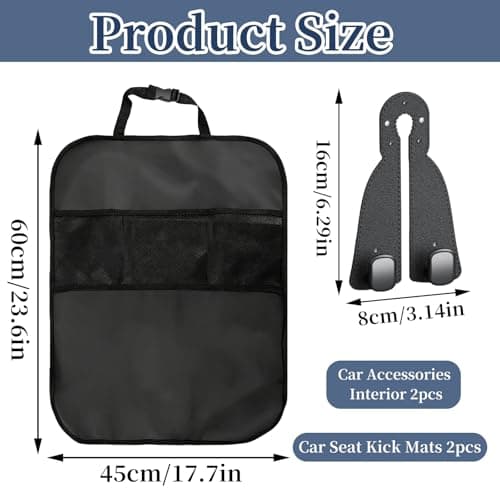 Heropen 2PCS Waterproof Anti-Kick Universal Car Seat Back Protector Mats — view 2
