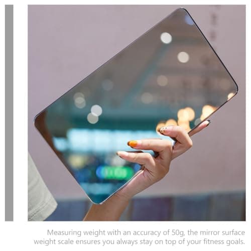 FRCOLOR Portable Mini Travel Weight Scale, Electronic Mirror Scale with Usb Charging, Black — view 4