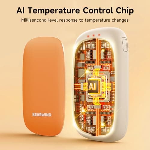 Bearwind Electric Hand Warmers Rechargeable, 2 Pack Magnetic Design, Orange — view 2