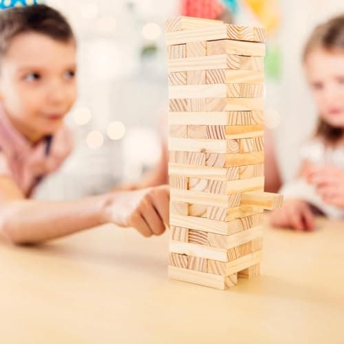 Lizzy 1 x Wooden Tumble Tower Stacking Game Minature size | 54 wooden blocks Tumbling Tower Stacking Game | Board Games Fun Entertainment for Kids and Adults (1) — view 3