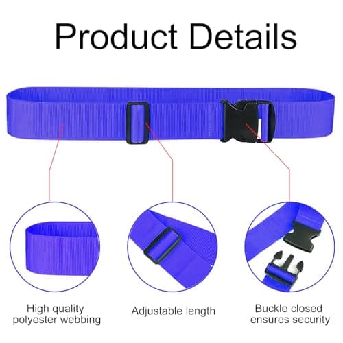 Luggage Strap (2 Pack), with 2 Luggage Tags, Custom Identification, Travel Bag Closure, For Connecting Luggage Together, Dark blue — view 3