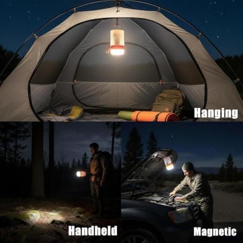 EXETROL Camping String Lights, 4-in-1 Rechargeable Camping Lantern with 10m RGB Lights, Magnetic Base, Hanging Hook and USB Power Bank for Tent, Garden, Patio, Party and Emergency Use — view 2