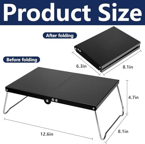 JUTTAUTO Camping Portable Foldable Table, Aluminum Mini Small Coffee Tables with Carrying Bag, Ultralight Outdoor Hiking Picnic Table for Outdoor Camping,Cooking and Hiking — view 3