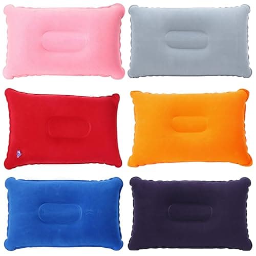 Leogony 6 Pcs Inflatable Pillow for Travel, Portable Blow up Pillows for Camping Picnic Beach Sunbathin