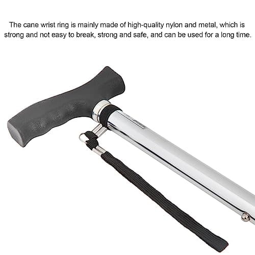 Aidi Walking Stick Wrist Strap, Black Loop for Accessories, Clip Holder (Black), M — view 5