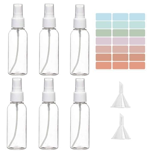 10pcs 50ml Spray Bottle Travel Bottles for Toiletries with Funnel Sticker