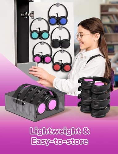 iClever Kids Headphones Wired 5 Pack for Students K-12 & Teachers — view 4