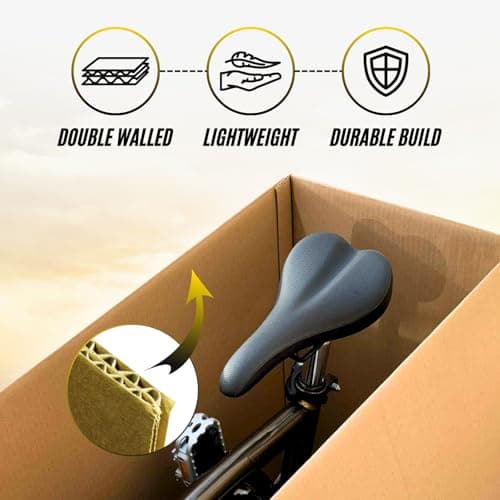 Small Double Walled Bicycle Carboard Box with 10m Bubble Wrap & Strong Tape | Flat-Pack Packaging for Moving House | Strong Carry Case for TVs, Bikes & Artwork Cardboard Bike Box for Air Travel — view 4