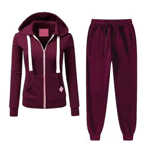RLEHJN Tracksuit Womens Full Set Matching Two Piece Outfit Zip Up Hoodies and Jogging Bottoms Sweatpants Spring Autumn Track Suits Running Yoga Activewear Sets Lounge Wear Co Ord Sets Travel Outfits — view 2