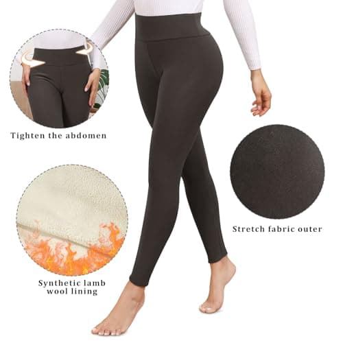 Thermal Leggings Women High-Waisted Fleece Lined for Winter — view 5