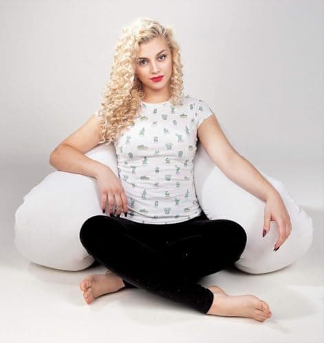 CHILIMILII 9 Ft Long U-pillow Full Body Support Maternity/Pregnancy-Cuddle Cushion for Sleeping-Back, Leg, Hip Arthritis Support with Free Poly Cotton Case (Silver) — view 6