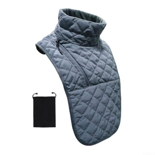 Belnotelt Motorcycle Neck Warmer Winter Cycling Cover Chest Windproof Keep Warm Cotton Velvet Plush Cloth Black Gray With Storage Bag For All Bikes(velvet bag black) — view 4