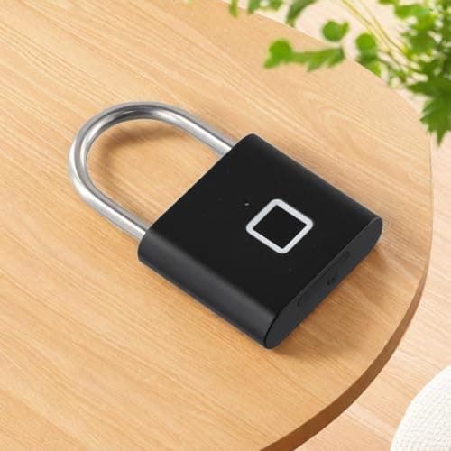 Biometric Padlock Stainless Steel Shackle 4mm Thick — view 3
