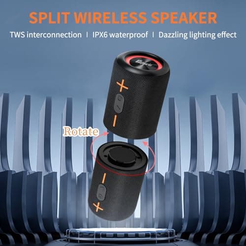CYBORIS 2 in 1 Portable Splittable Bluetooth Speaker, Waterproof Split Wireless Speaker Bluetooth V5.3 with 20W Loud Stereo Sound, 24H Playtime, True Wireless Pairing for Home, Outdoor or Travel — view 2