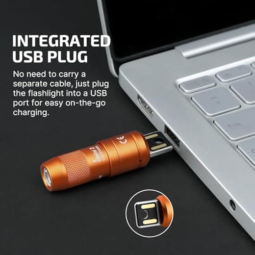 OLIGHT imini 2 Keychain Rechargeable Small EDC Torch, Orange — view 3