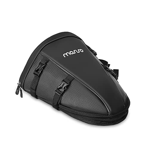 MOSISO Motorcycle Tail Bag Multifunctional Waterproof Saddle Bag, Black