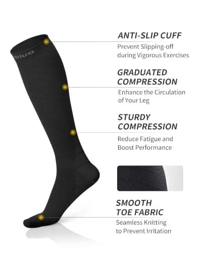 CAMBIVO Compression Socks for Women & Men 2 Pairs, Travel Flight Socks — view 3