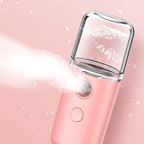 Odorkle Nano Facial Mist Sprayer, ABS USB Rechargeable Portable Face Humidifier, 150mAh Pocket Size Nano Hydration Device with 14 Minute Mist for Dry Skin Travel Office Spa (Pink) — view 3