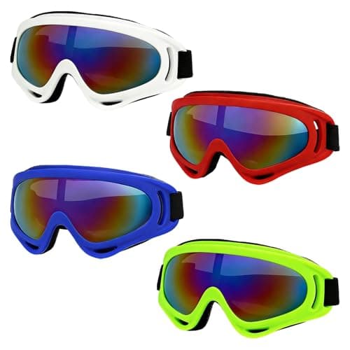 4 Colour Bike Motorcycle Goggles, UV400 Eyewear, Motocross Helmet Glasses