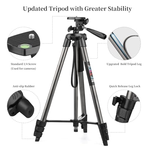 JOILCAN 63" Tall Phone Tripod with Wireless Remote for iPhone 17/16/15 — view 3