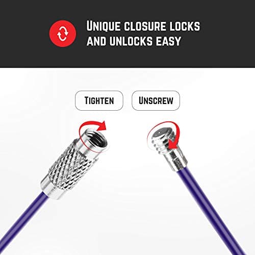 Silipac Metal Cable Key Ring-Heavy Duty Tough Stainless Steel Wire Tags Durable Keychains Twist Lock Carabiner-for Luggage Tag Loops Travelling Key Organizer Arts Projects-16 Pcs Purple(6.3 inch 2mm) — view 2