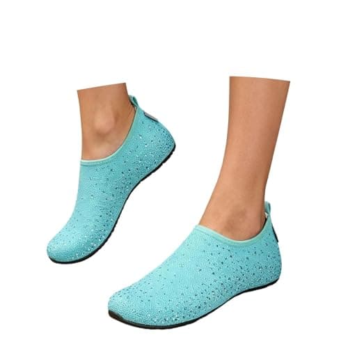 Womens Barefoot Water Shoes, Travel House Slippers for Indoor and Outdoor Aqua Socks for Beach, Swim, Surf, Yoga, Dancing, Camping Must Haves (Sky Blue,4.5) — view 4