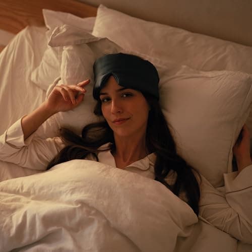 Sweet Bee Weighted Mulberry Blackout Silk Sleep Mask - Midnight Slate — view 6