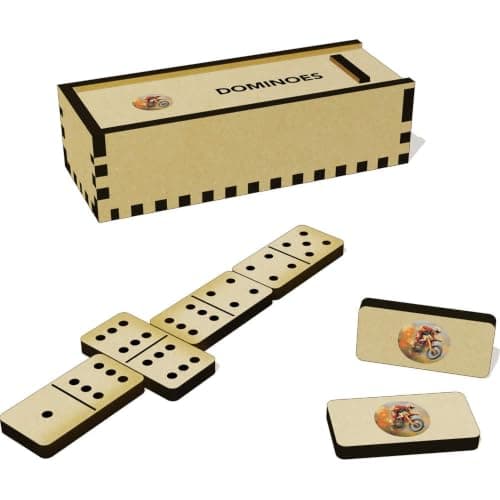 Azeeda 'Dirt Bike Rider' Domino Set with Box (DM00059837) — view 2