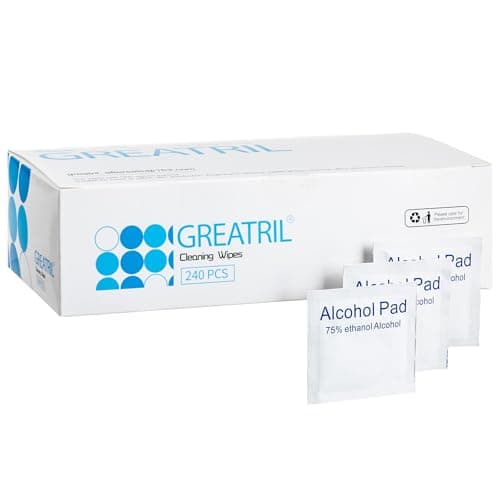 Pack of 240 Anti Bac Wipes Tiny Size 6cmx6cm, Greatril Alco Cleaning Wipes with Travel Size for Mobile Phone iPad Door Handle Glasses Tablet PC Computer Laptop