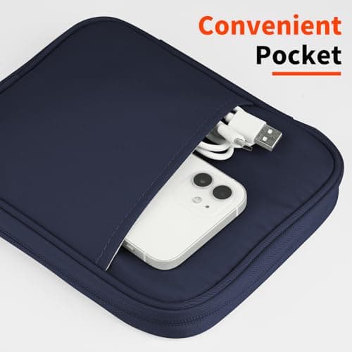 HoYiXi Universal Sleeve Bag for 7-8 inch Tablet Fire HD 8/Fire HD 8 Plus Compatible iPad Mini (6th Gen) 8.3" 2021, iPad Mini 5/4/3/2/1, Tab A8, 7"-8" inch Android Tablet Sleeve Case -Blue — view 6