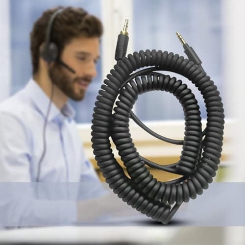 Tsophreniq Curled Sound ASSISTANT Cable for 1000XM5 Headphones Permanent PVC Substance Tall Loyalty Sound Twist Complimentary Spring Headphone Wire — view 5