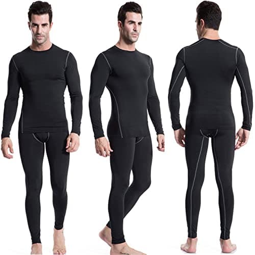 LANBAOSI Mens Thermal Base Layer Set, Compression Top & Leggings Underwear — view 3