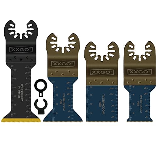 XXGO 4 Pcs Bi Metal Titanium Oscillating Multi Tool Blades