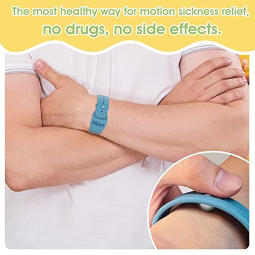 Motion Sickness Bands/Adjustable Acupressure Wristbands/Relief Waterproof Band for Nausea Morning Sickness,Motion Sickness（2Pairs Northern Blue） — view 2
