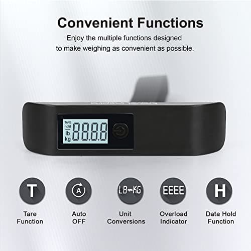 travel inspira Luggage Scale, Portable Suitcase, Weighing Scales (Black) — view 2