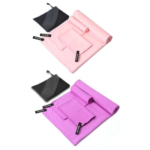 Anavasi 6 PCS Microfibre Towels for Adults, 2*(180*80 + 80*40 + 50*30) cm