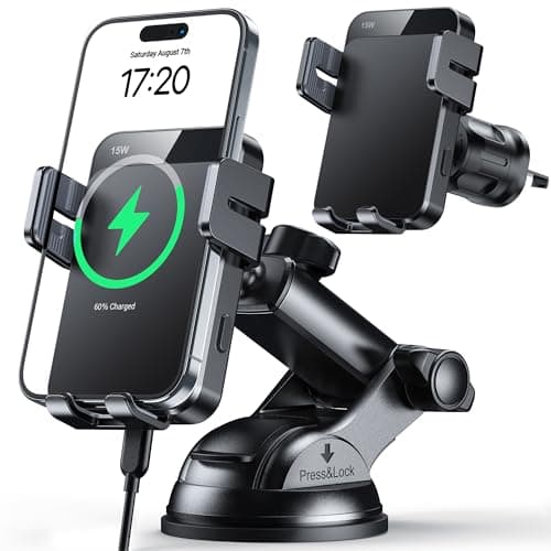 MOKPR Car Phone Holder Wireless Charger, 15W Wireless Car Charger