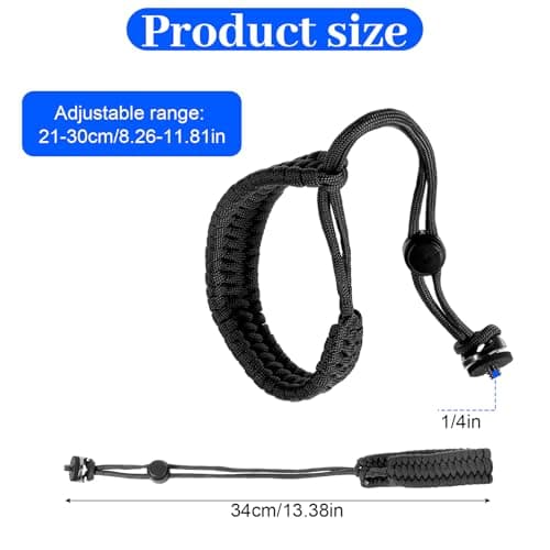 Molain Camera Wrist Strap Lanyard, Adjustable Nylon Cameras Hand Strap Camera Wristband Straps with a 1/4" screw Quick Release for Action Selfie Sticks Tripods Phone Mounts — view 2