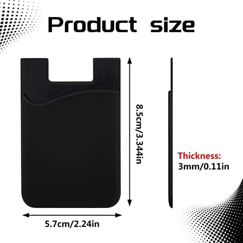 FRIUSATE 6 Pcs Phone Card Holder Adhesive Silicone Phone Wallet — view 2
