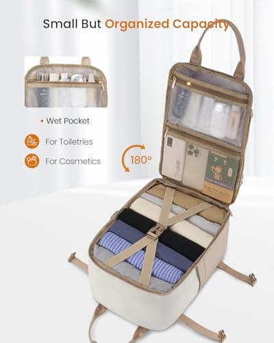 LOVEVOOK Ryanair Cabin Bags 40x20x25 Underseat Carry On Travel Backpack Womens 20L Hand Luggage Rucksack Bag for Airplane Lightweight Small Duffel Bag Cabin Size for Eurowings Wizz Air Easyjet Flight — view 3