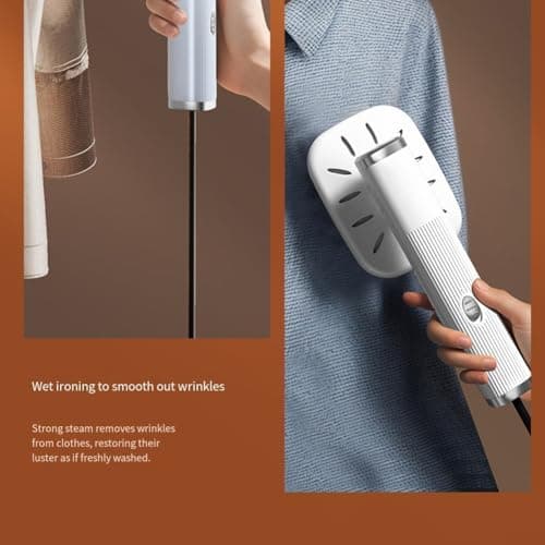 USB Rechargeable Handheld Steam Iron - Compact Garment Steamer with 180 Degree Rotation, For Mini Steamer for Travel and Home Ironing (white) — view 5