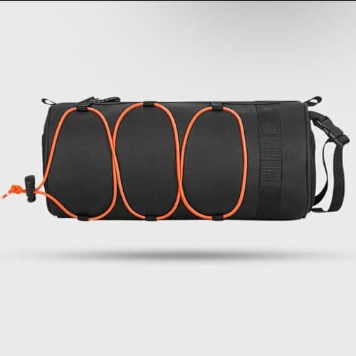 ningzhi Bike Handlebar Bag Waterproof Bicycle Front Roll Bag Large Capacity Storage Bag with Shoulder Strap for Road & Mountain Bikes(Fluorescent Orange) — view 2