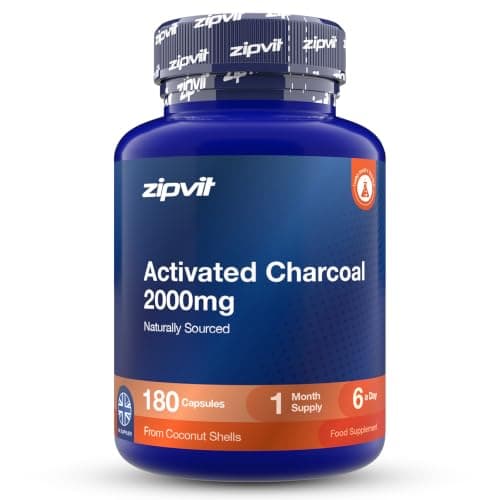 Zipvit Activated Charcoal 2000mg - High Strength - 180 Capsules