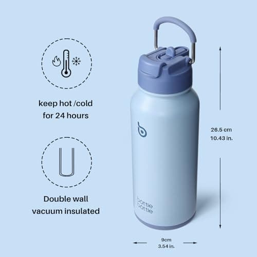 BOTTLE BOTTLE Insulated Water Bottle 950ml Stainless Steel with Straw and Pill Box — view 5