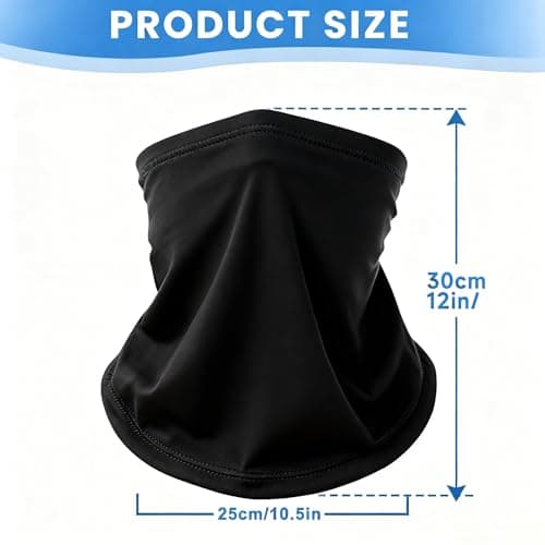 4 Packs Neck Warmer for Men Women Unisex Fleece Winter Neck Gaiter Windproof Bandana Face Covering Scarf for Skiing Motorcycle Running Cycling (black+navvyblue+skyblue+grey, one size) — view 4