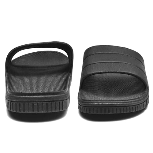YoveGxlthrea Shower Slide Shoes for Men and Women Home Sandal Bath Slipper Indoor House Pool College Dorm Non-Slip,Black,9/10UK — view 5