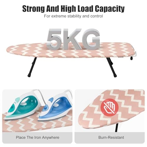 GREENSAPPIRE Tabletop Ironing Board 1PC 82x32cm Foldable Iron Rest Pink — view 3