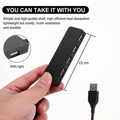 Plastic 4 Ports USB 2.0 Hub Abs Computer Cable Adapter — view 2